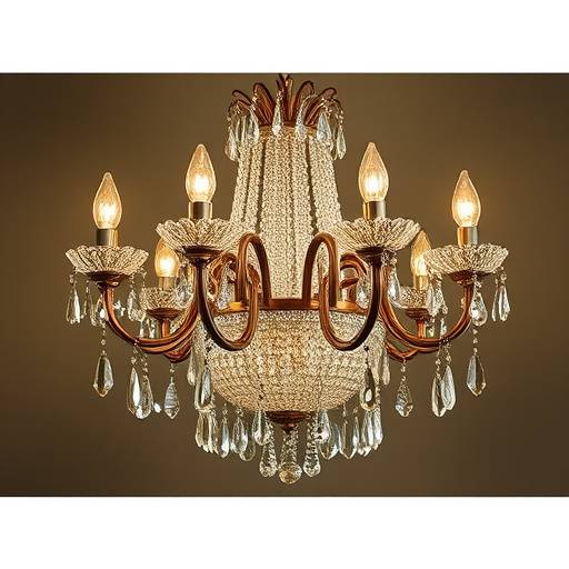 Art Deco style chandelier with crystal accents