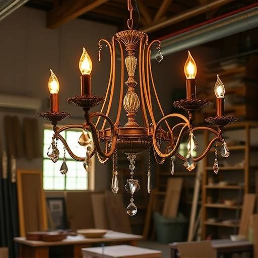 Artisans crafting a custom chandelier in the Lumino Home workshop