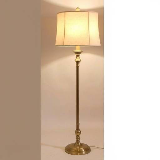 Elegant brass floor lamp with a fabric shade